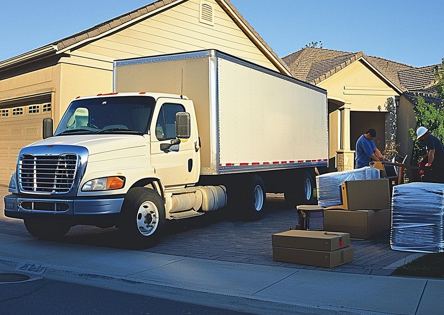 Furniture being moved by professional crew