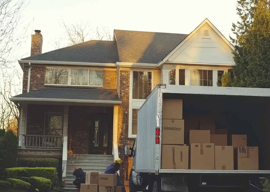 Furniture being moved by professional crew