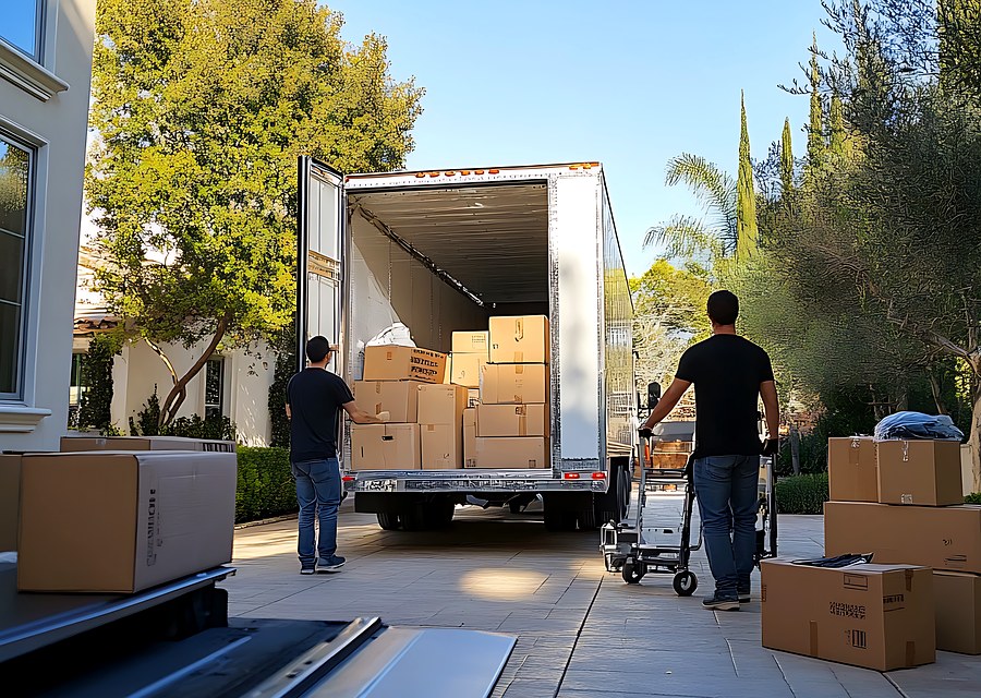 Furniture being moved by professional crew