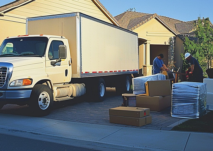 Furniture being moved by professional crew