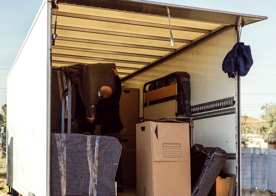 Furniture being moved by professional crew