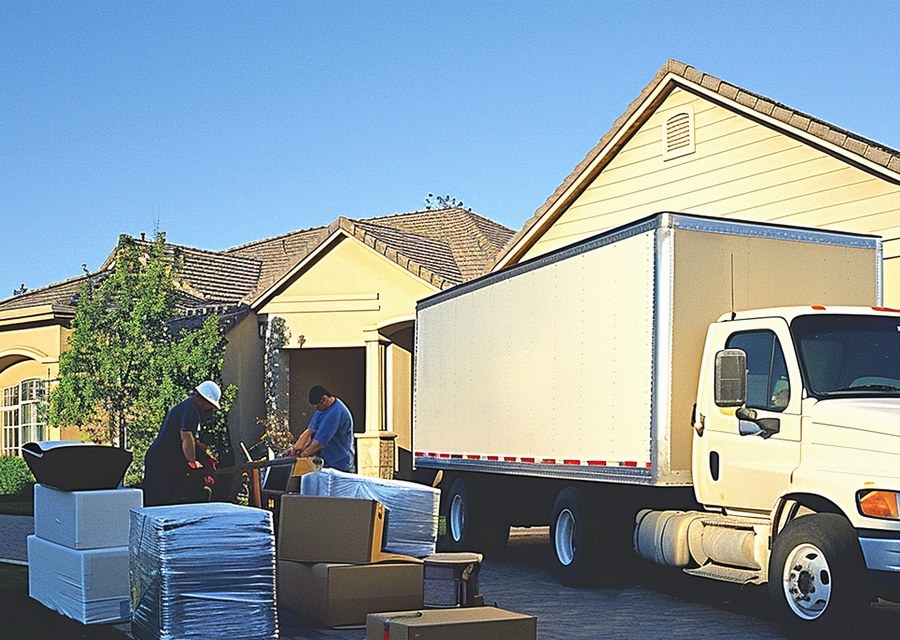 Furniture being moved by professional crew