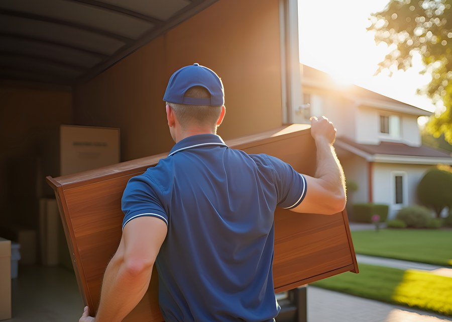 Furniture being moved by professional crew