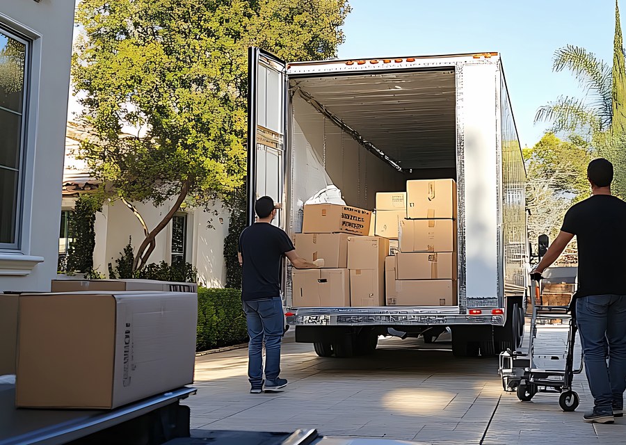 Furniture being moved by professional crew