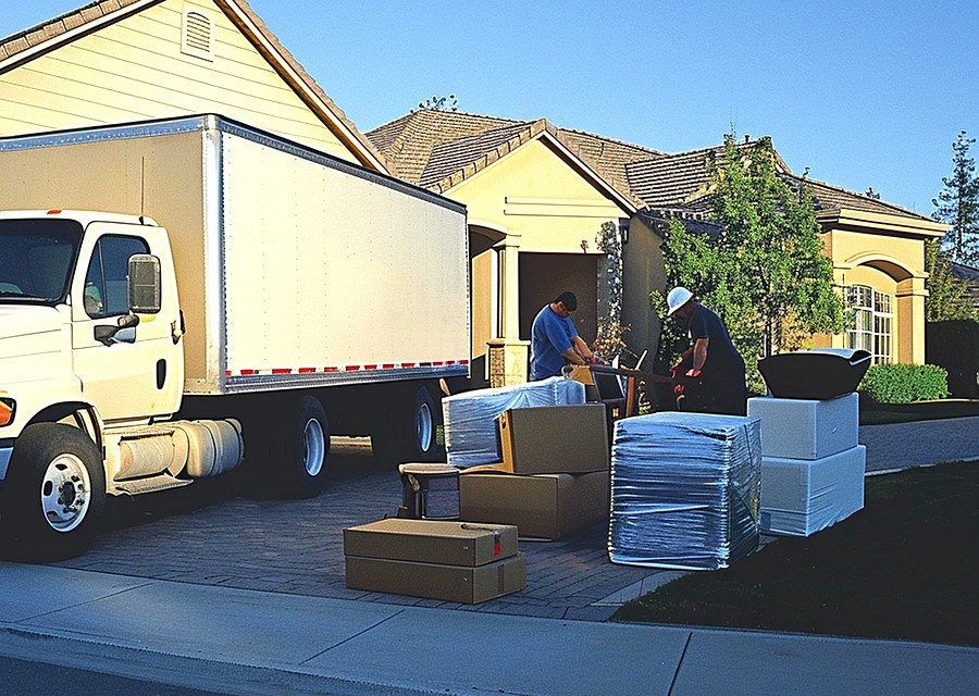 Furniture being moved by professional crew