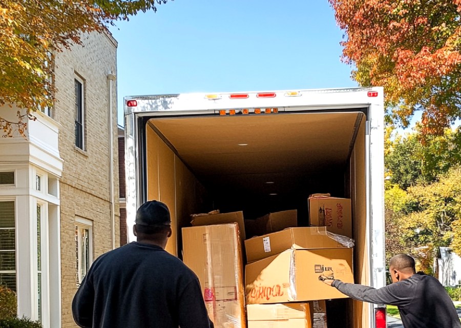 Furniture being moved by professional crew
