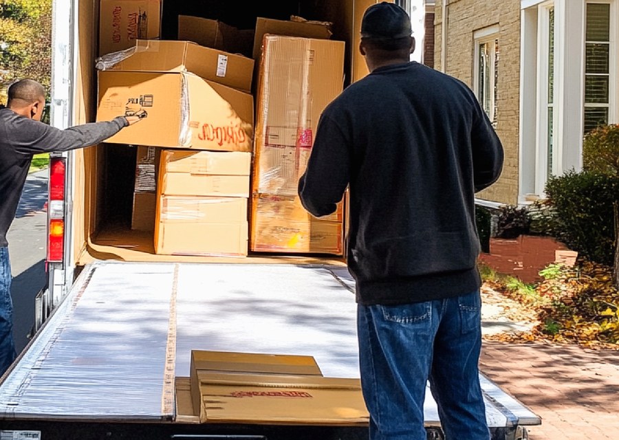 Furniture being moved by professional crew