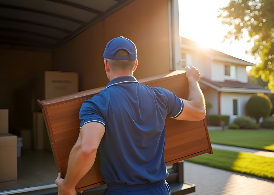 Furniture being moved by professional crew