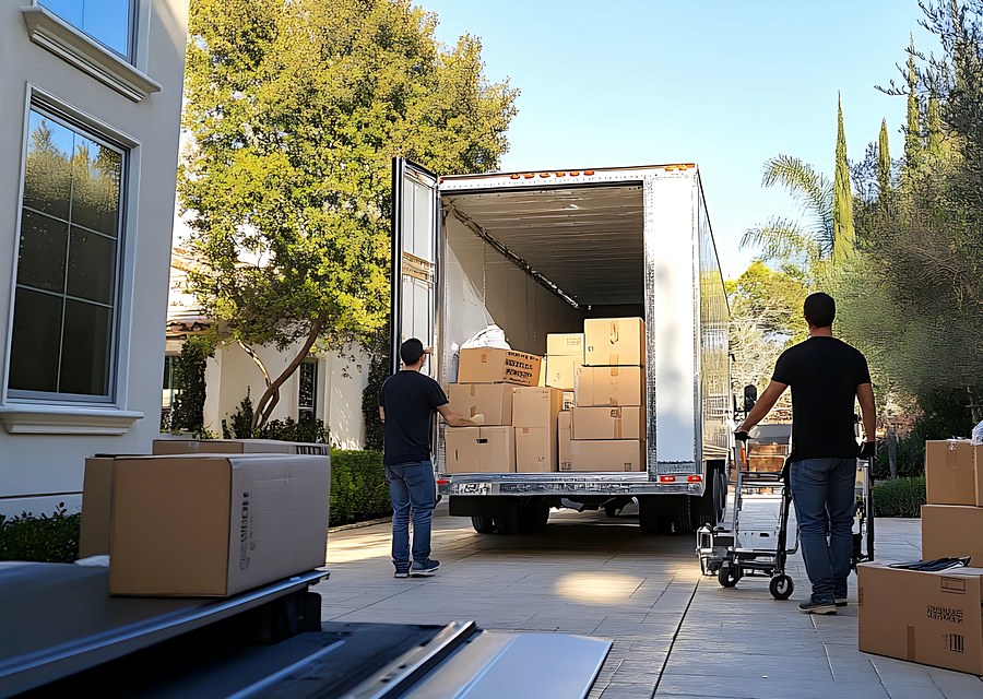 Furniture being moved by professional crew