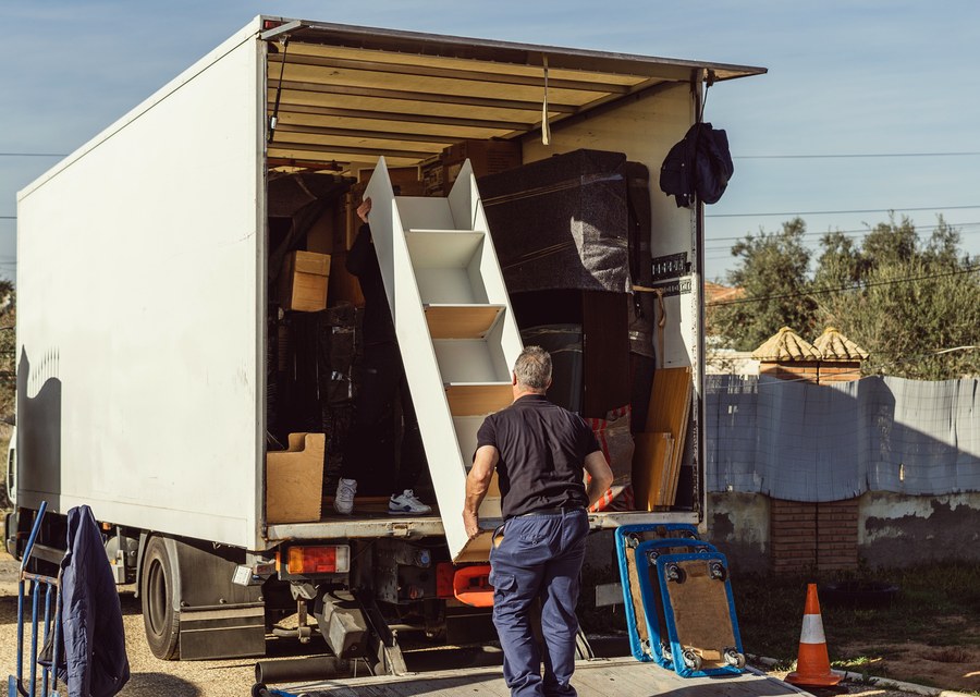 Furniture being moved by professional crew