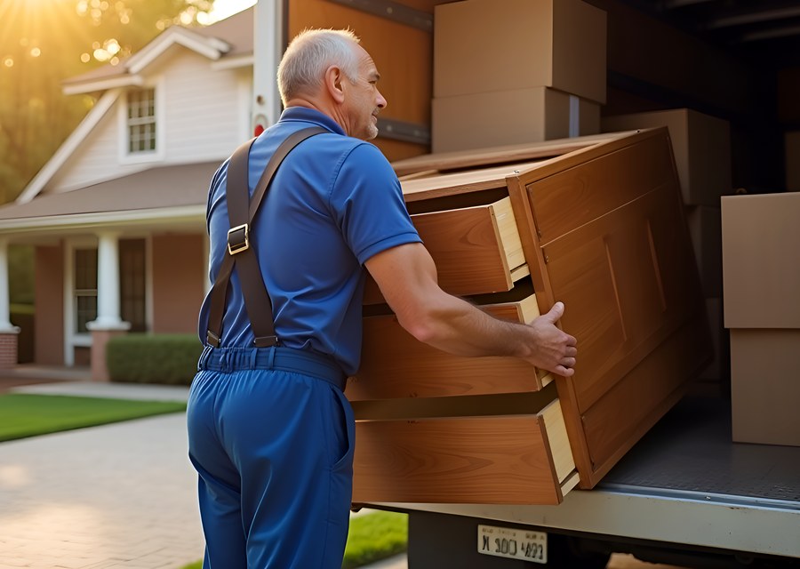 Furniture being moved by professional crew