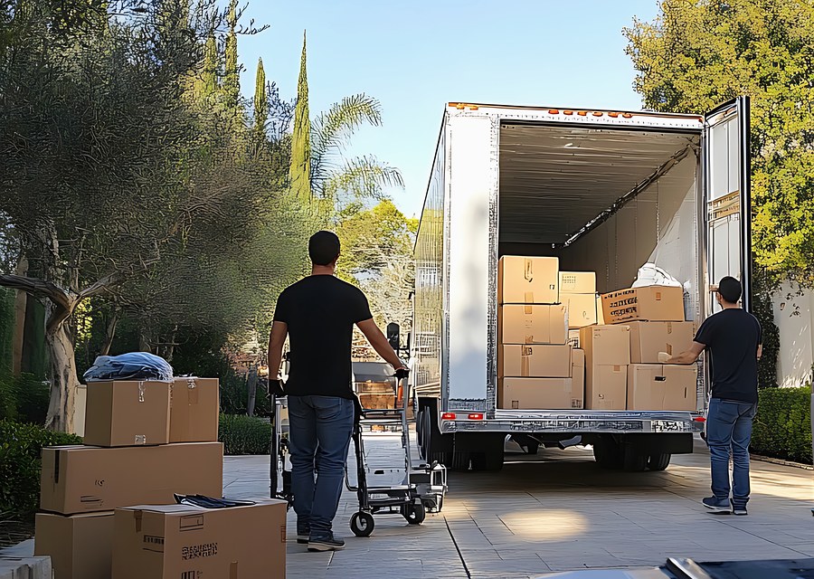 Furniture being moved by professional crew