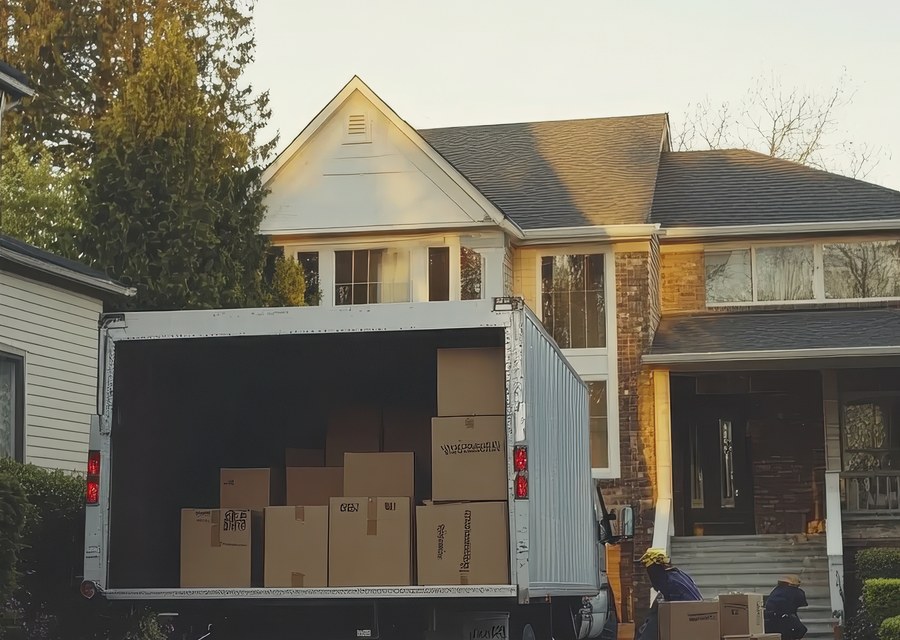 Furniture being moved by professional crew