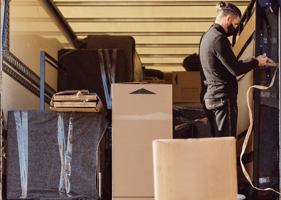 Furniture being moved by professional crew