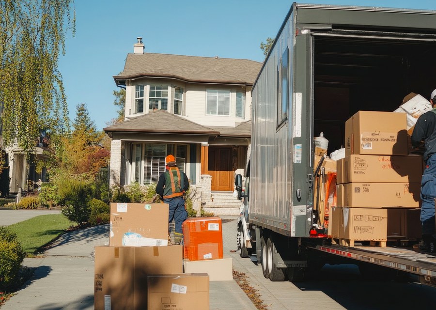 Furniture being moved by professional crew