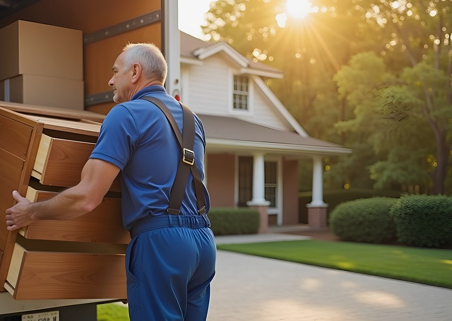 Furniture being moved by professional crew
