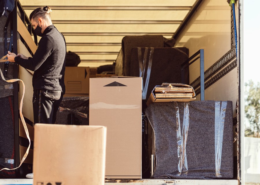 Furniture being moved by professional crew