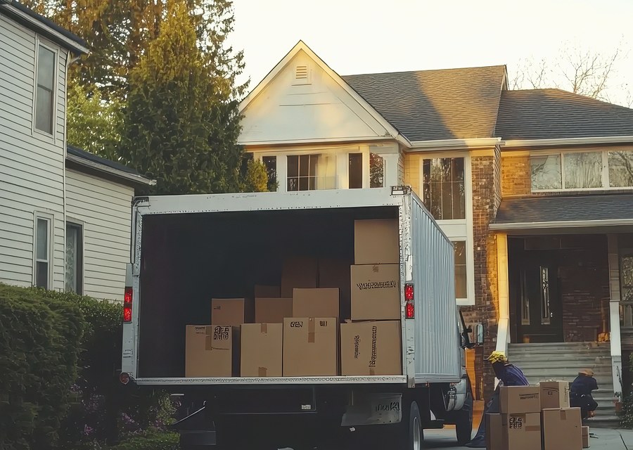 Furniture being moved by professional crew