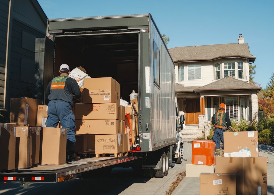 Furniture being moved by professional crew