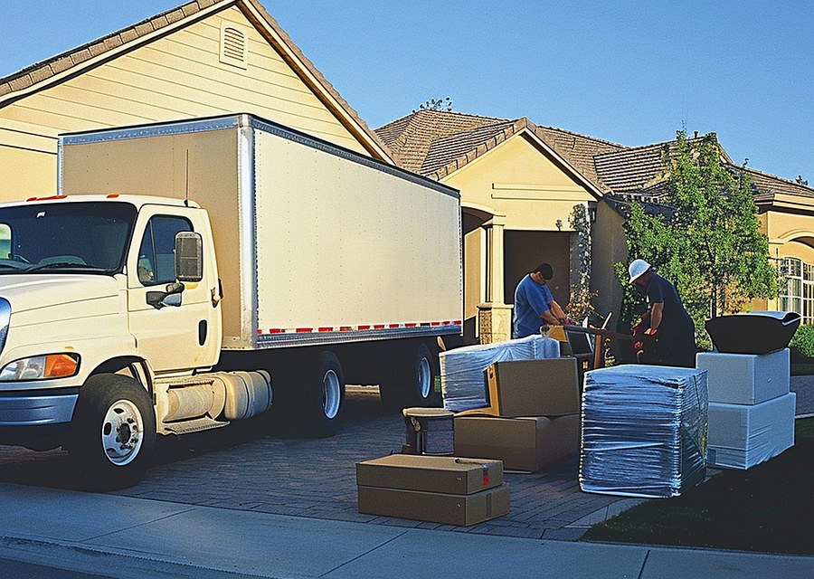 Furniture being moved by professional crew