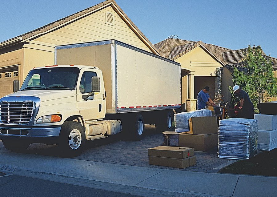 Furniture being moved by professional crew