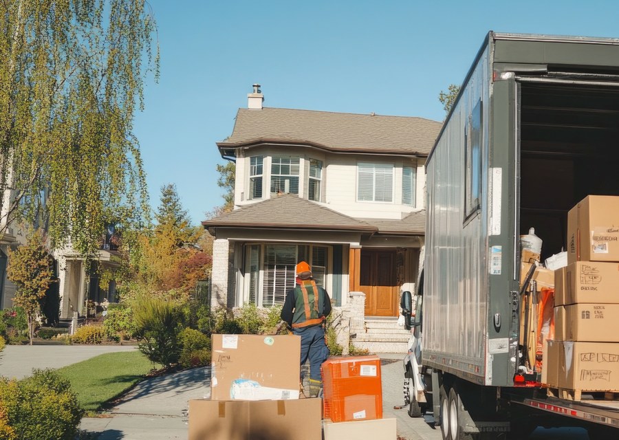 Furniture being moved by professional crew
