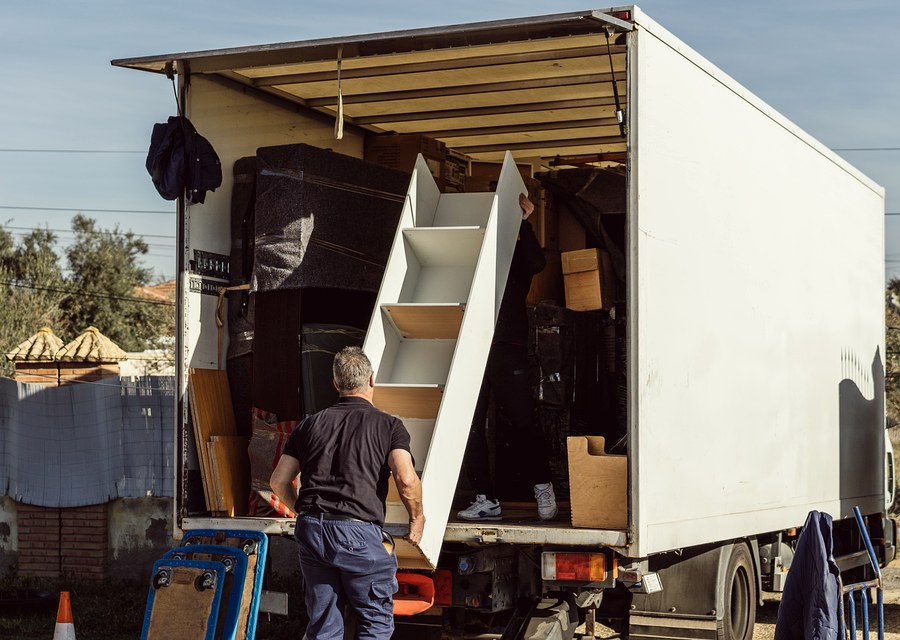 Furniture being moved by professional crew
