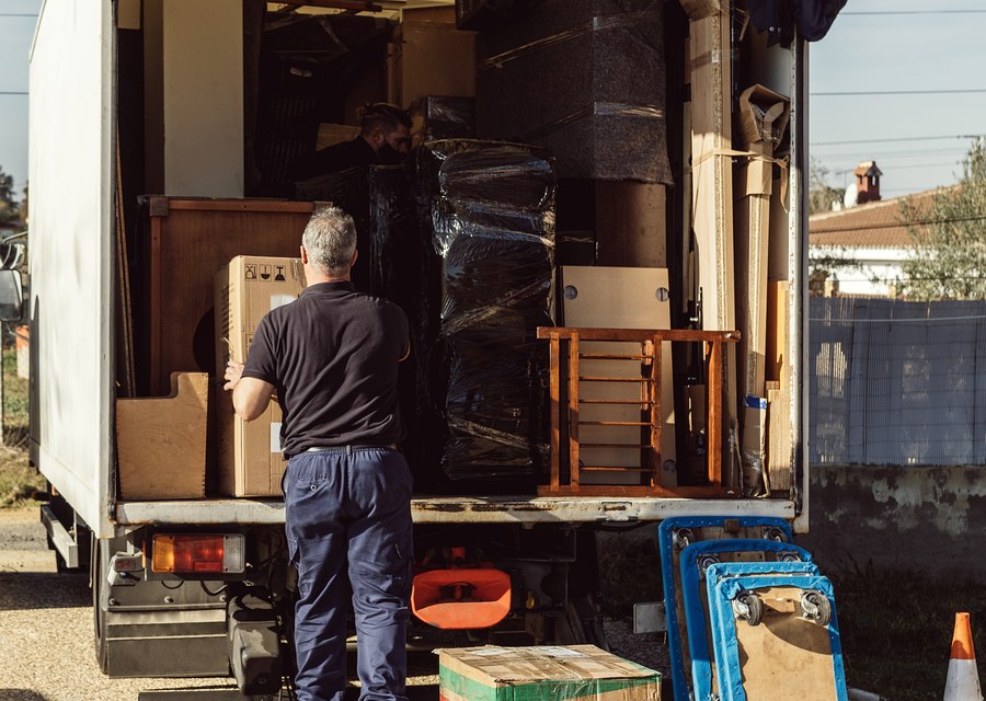 Furniture being moved by professional crew