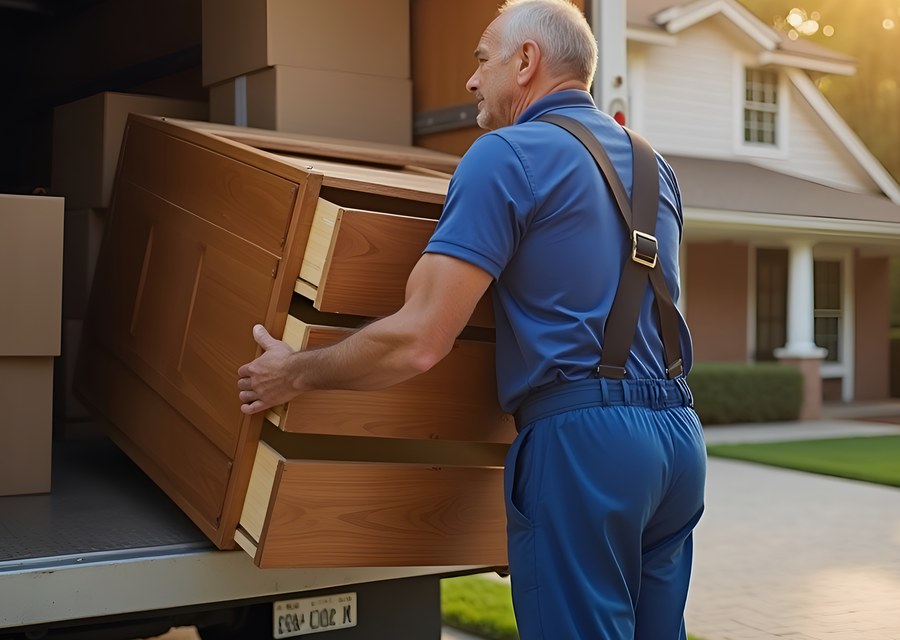 Furniture being moved by professional crew