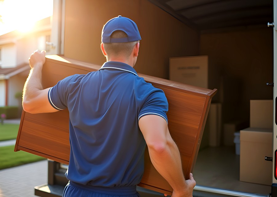 Furniture being moved by professional crew