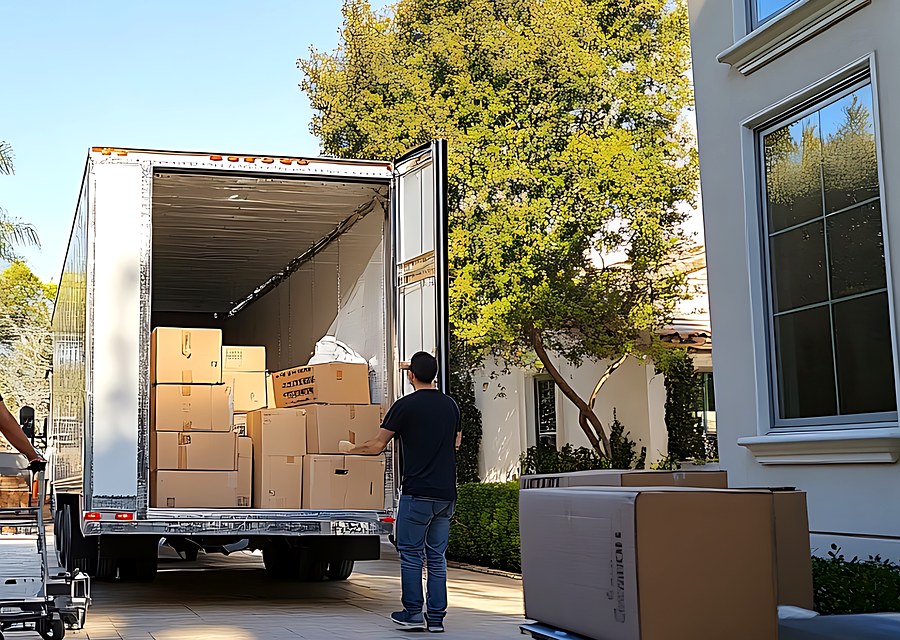 Furniture being moved by professional crew