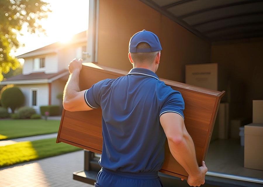 Furniture being moved by professional crew