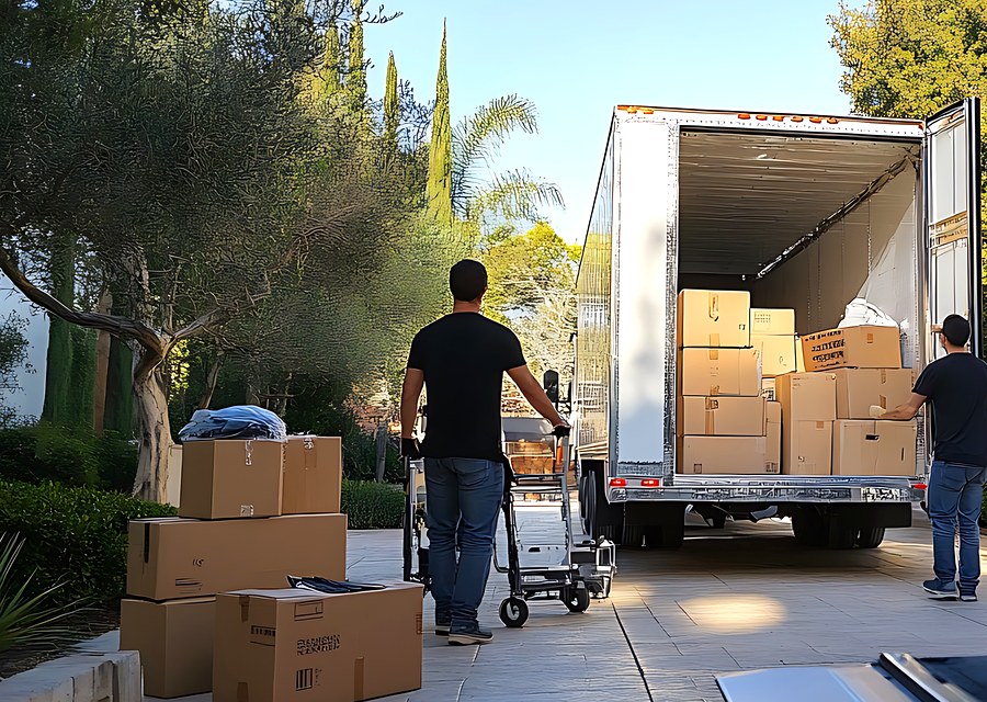 Furniture being moved by professional crew