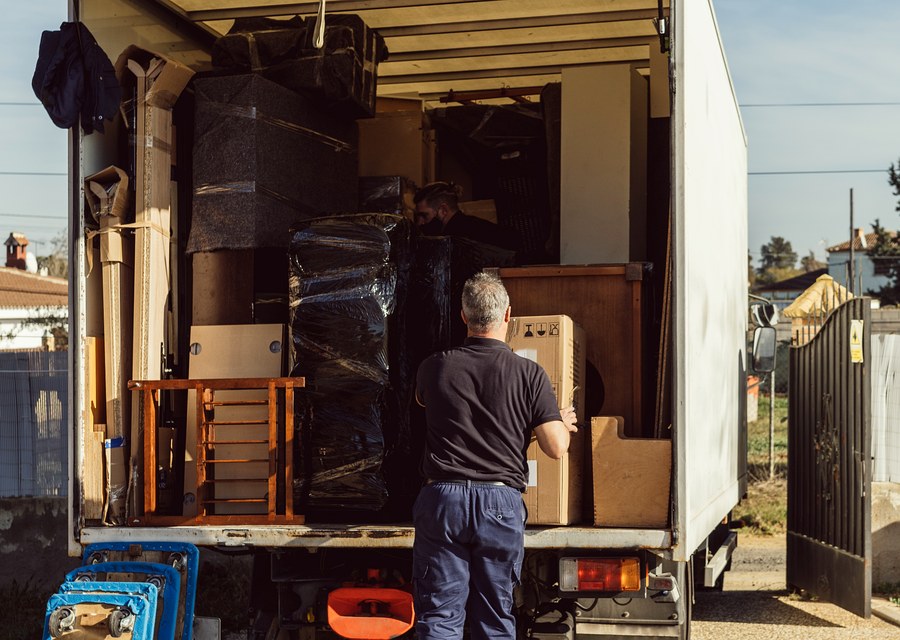 Furniture being moved by professional crew