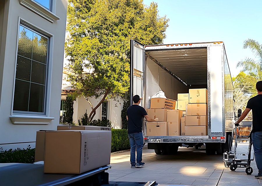 Furniture being moved by professional crew
