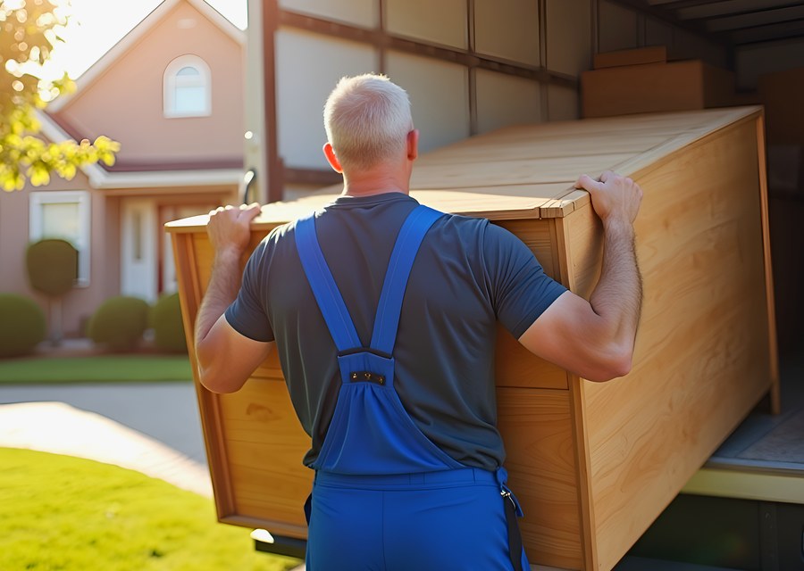 Furniture being moved by professional crew