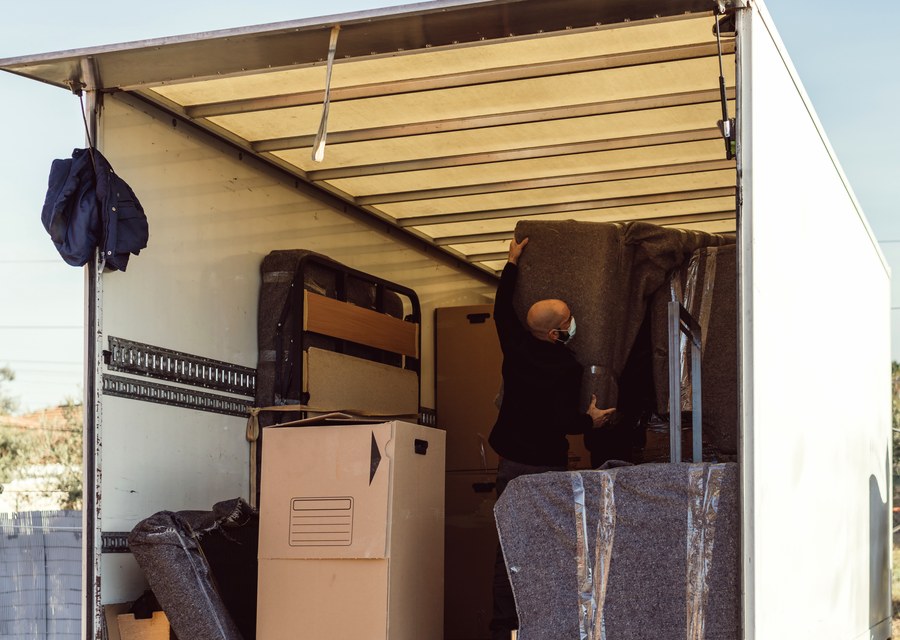 Furniture being moved by professional crew