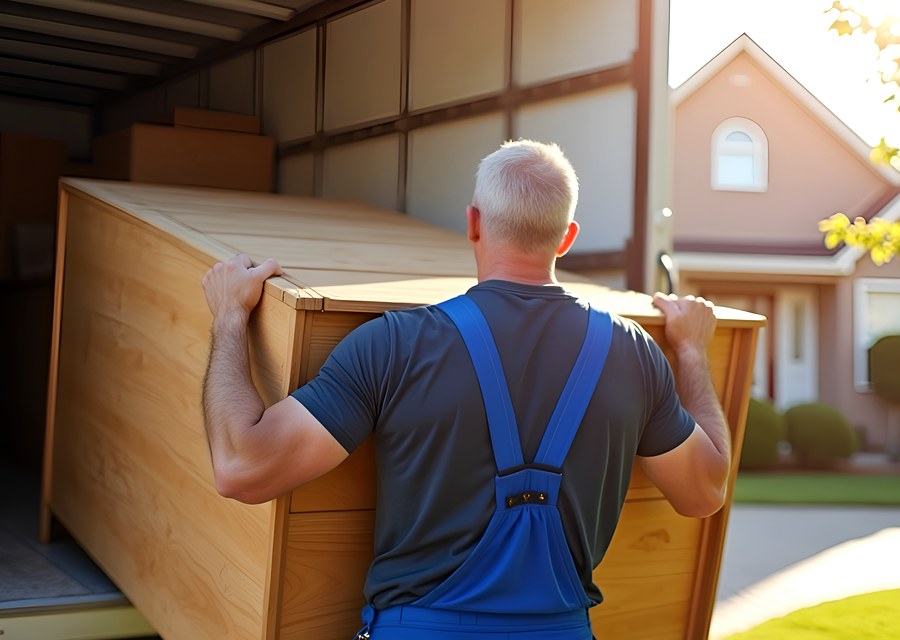 Furniture being moved by professional crew