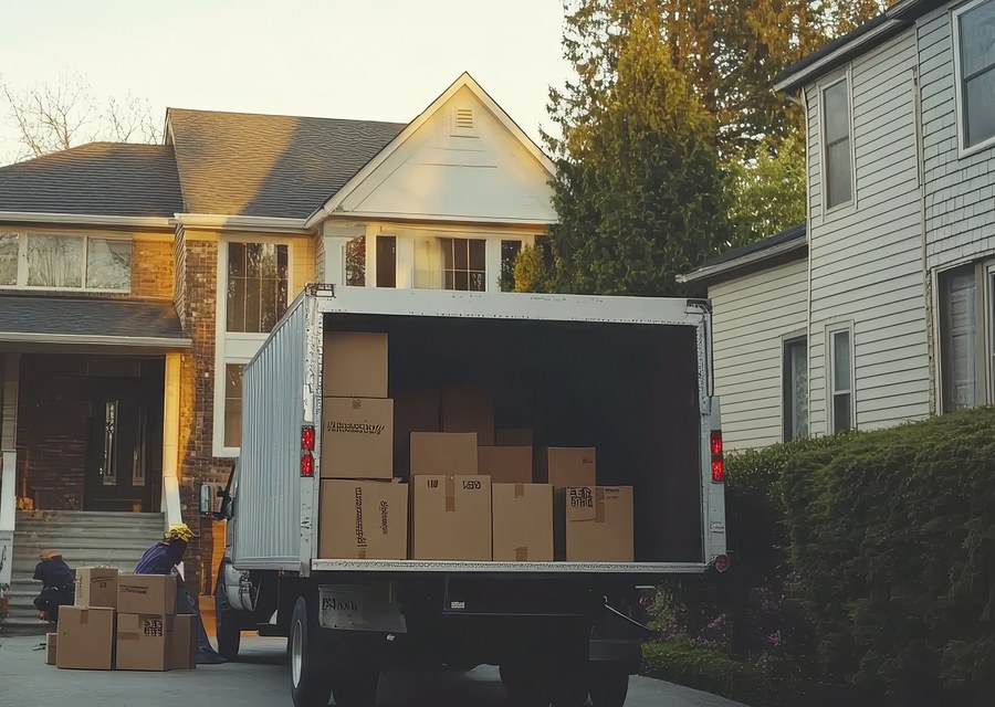 Furniture being moved by professional crew