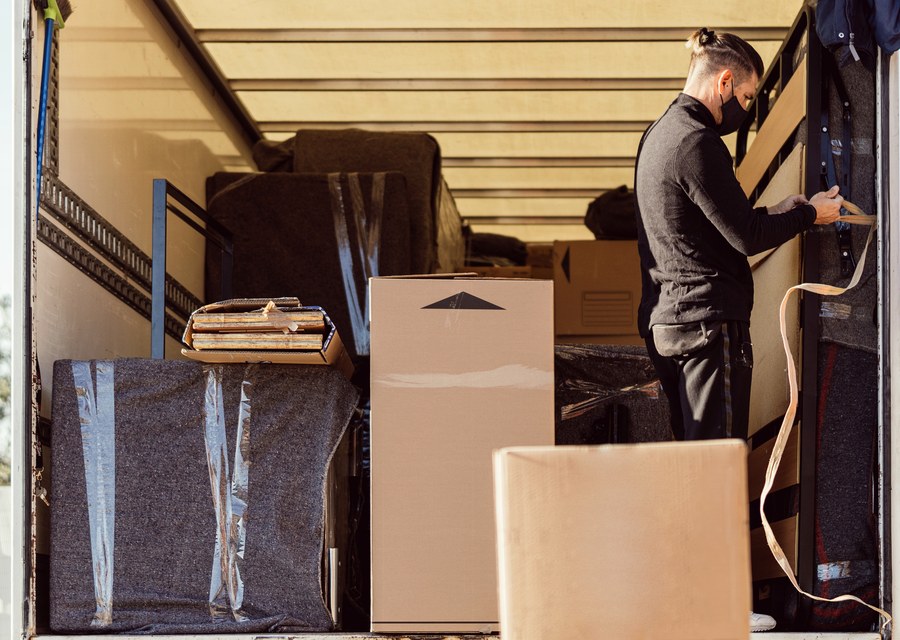 Furniture being moved by professional crew