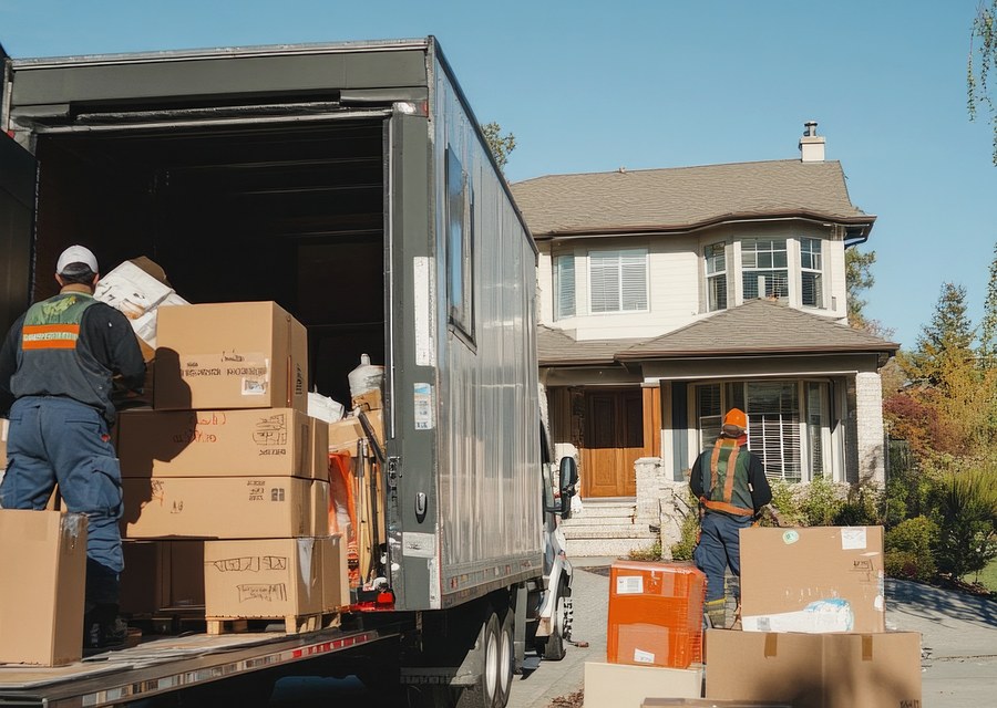 Furniture being moved by professional crew