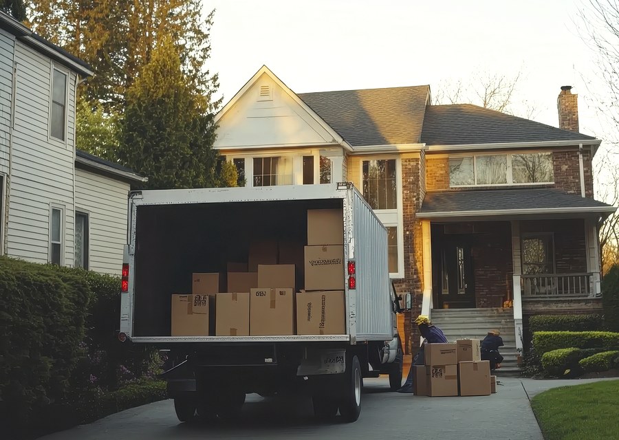 Furniture being moved by professional crew