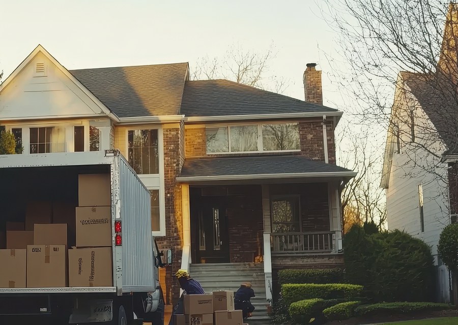 Furniture being moved by professional crew