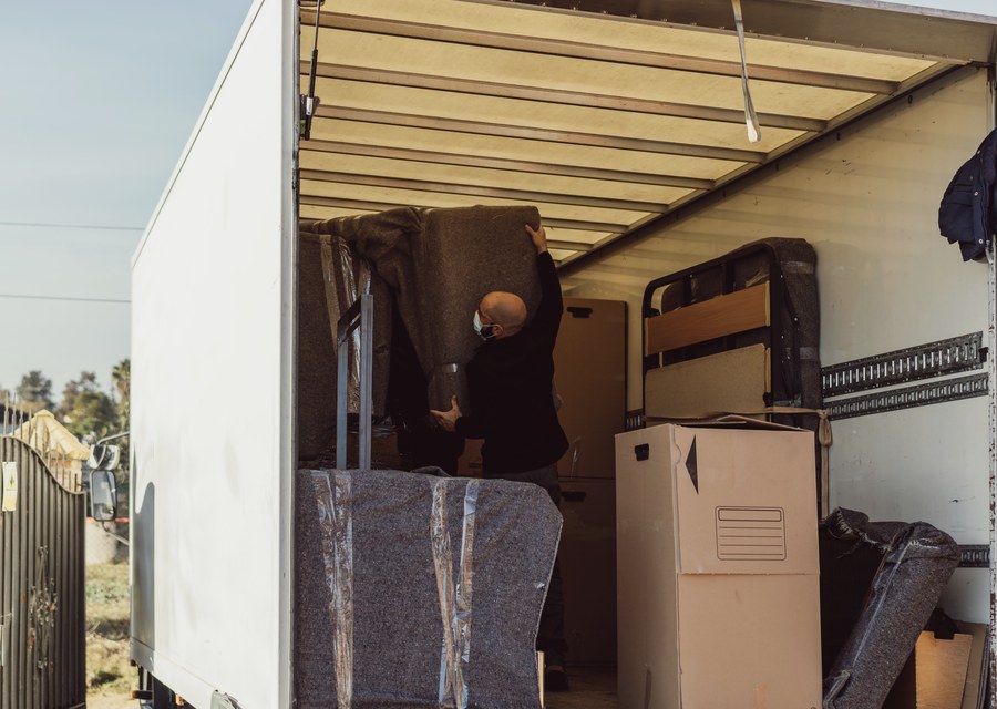 Furniture being moved by professional crew