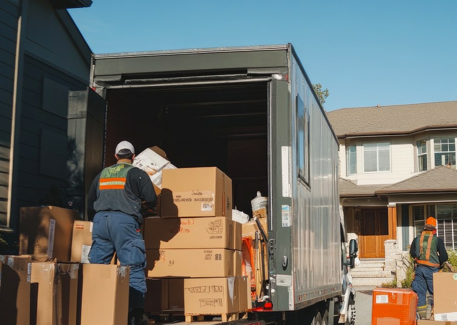 Furniture being moved by professional crew