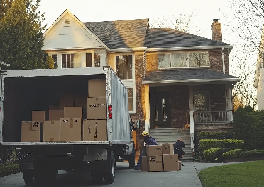 Furniture being moved by professional crew