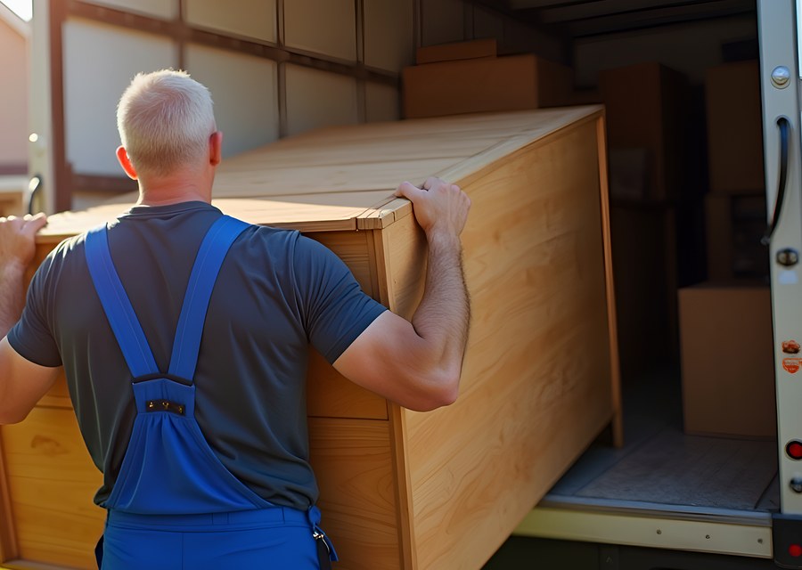Furniture being moved by professional crew