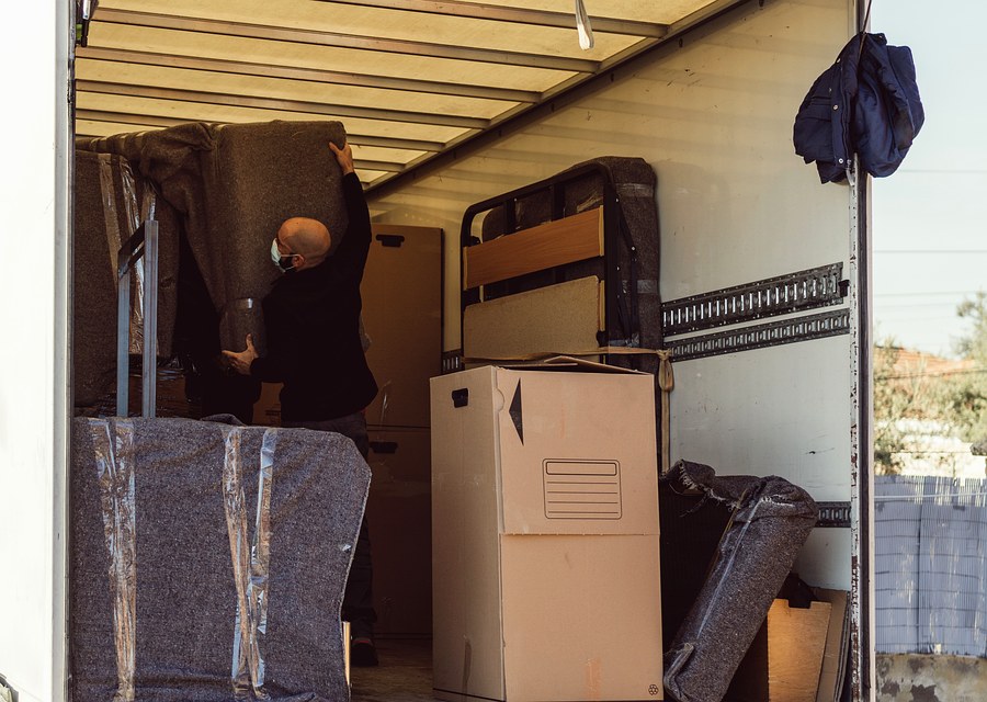 Furniture being moved by professional crew
