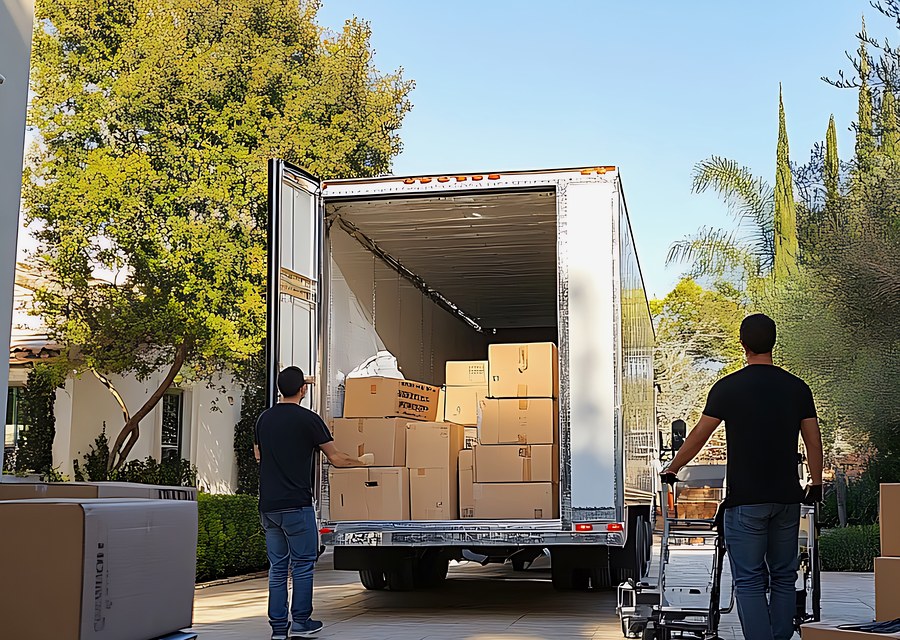 Furniture being moved by professional crew
