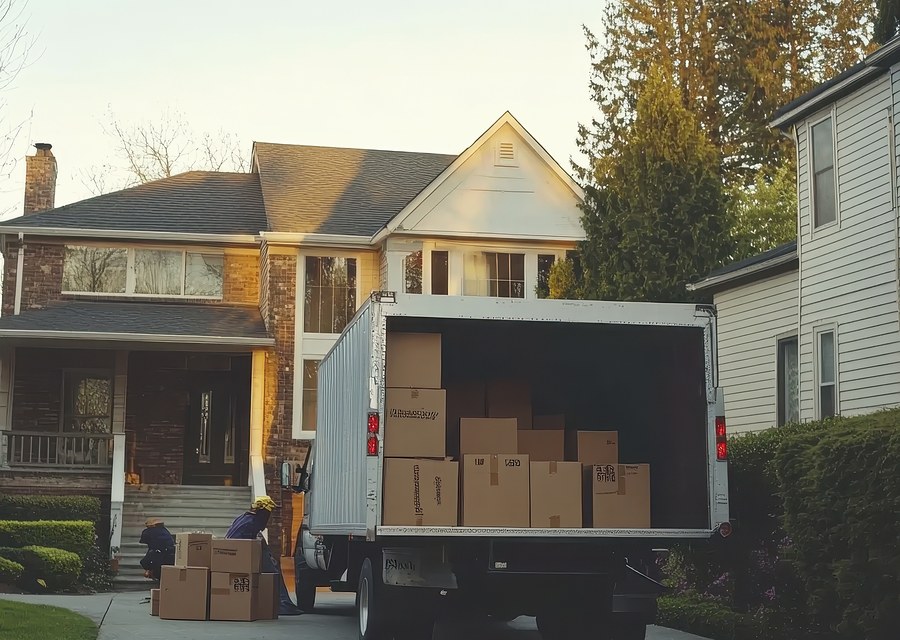 Furniture being moved by professional crew